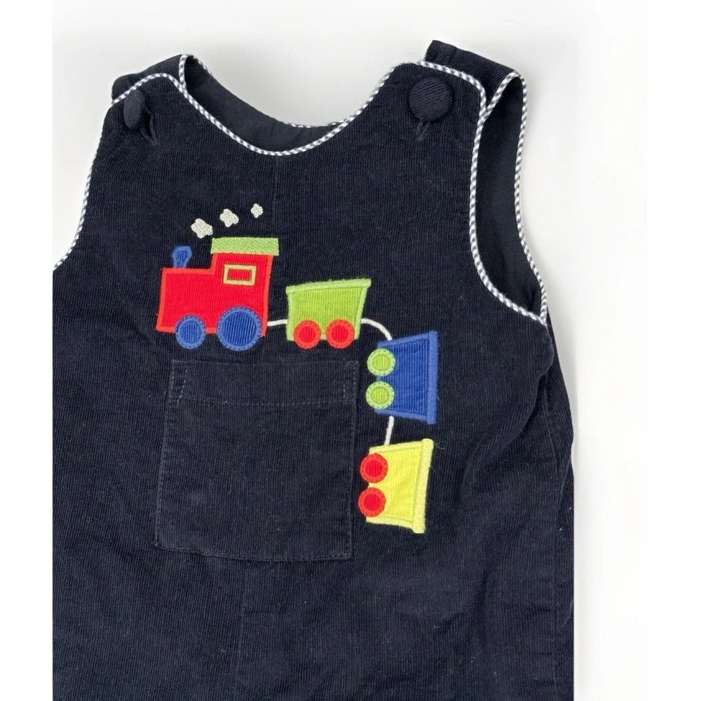 Zuccini Kids  Blue Corduroy Longall Overall Size 9 Months Train Jon‎ Jon Romper